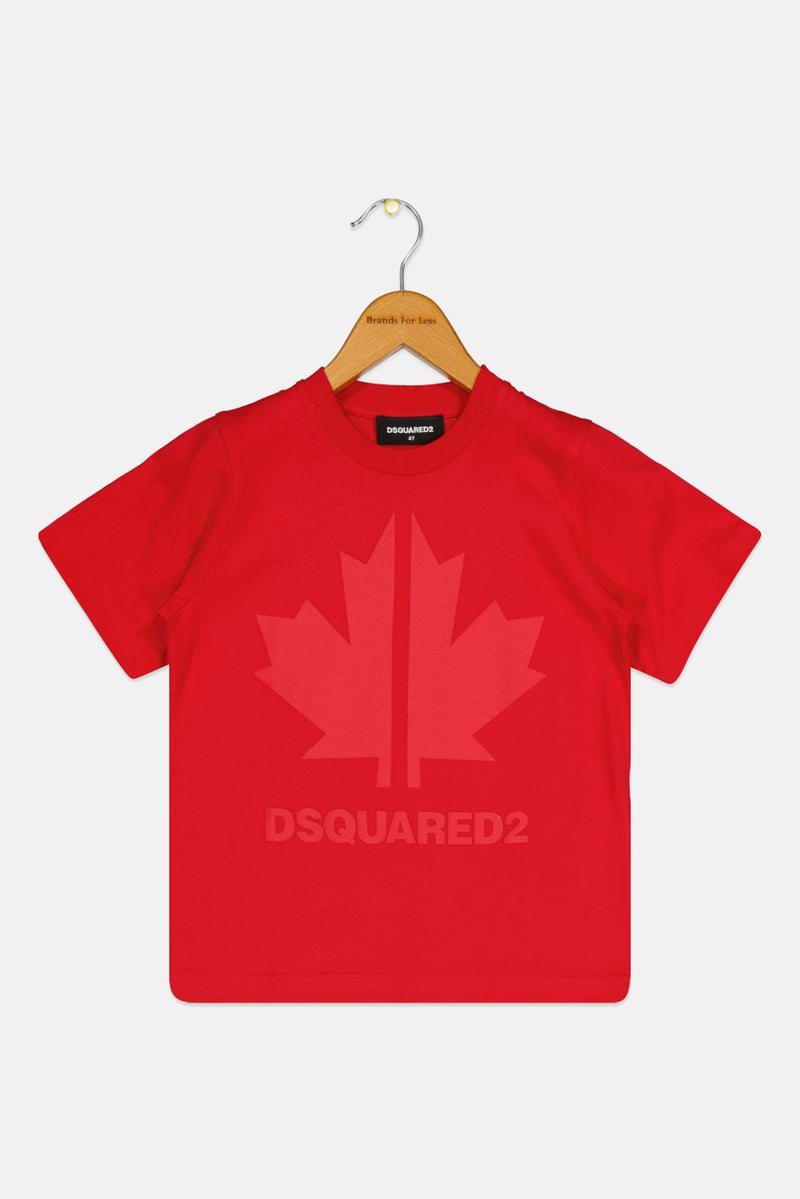 DSQUARED2 Toddlers Boy Short Sleeves Brand Logo T-Shirt, Red - Image 1