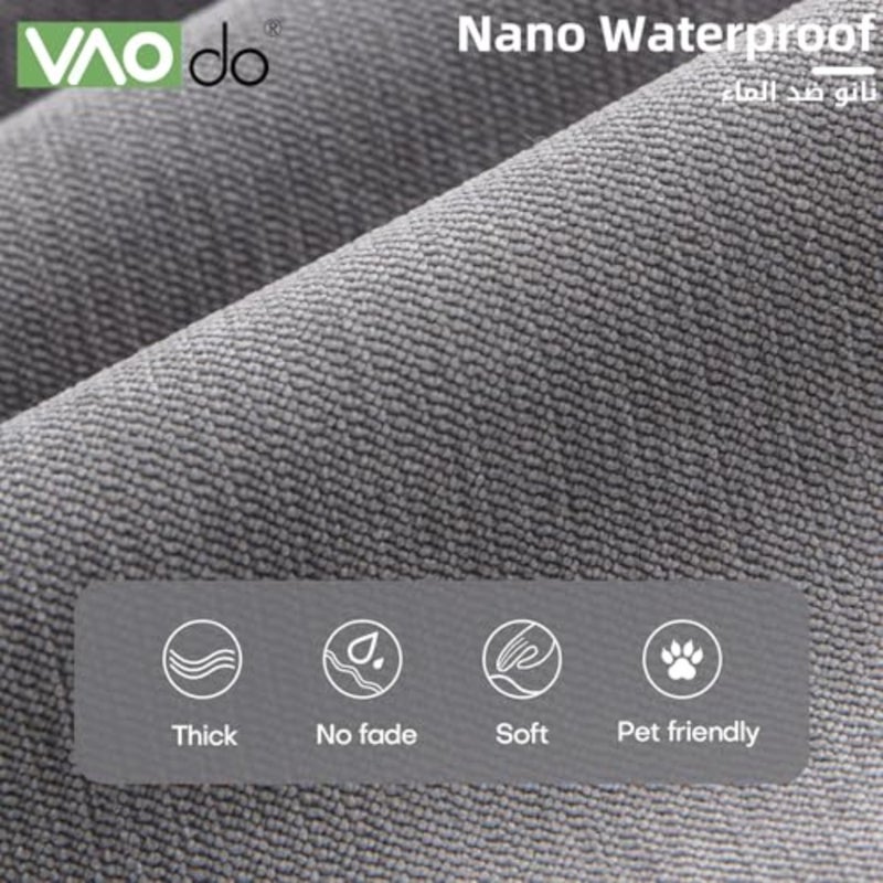 180 * 230cm Waterproof Sofa Cover, Edged Couch Cover, 3 Seat Cushion Couch Durable Couch Protector, for Sectional Sofa Pet Cat Dog Home Decor, Gray - Image 2