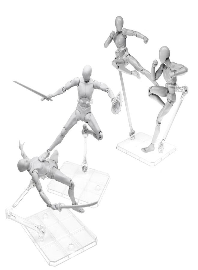 HMIEPRS 5pc Action Figure Stand, Transparent Assembly Action Figure Display Holder Base Doll Model Support Stand Compatible with HG/RG/SD/SHE Gundam 1/144 Toy with Screwdriver (5 Pcs) - Image 3