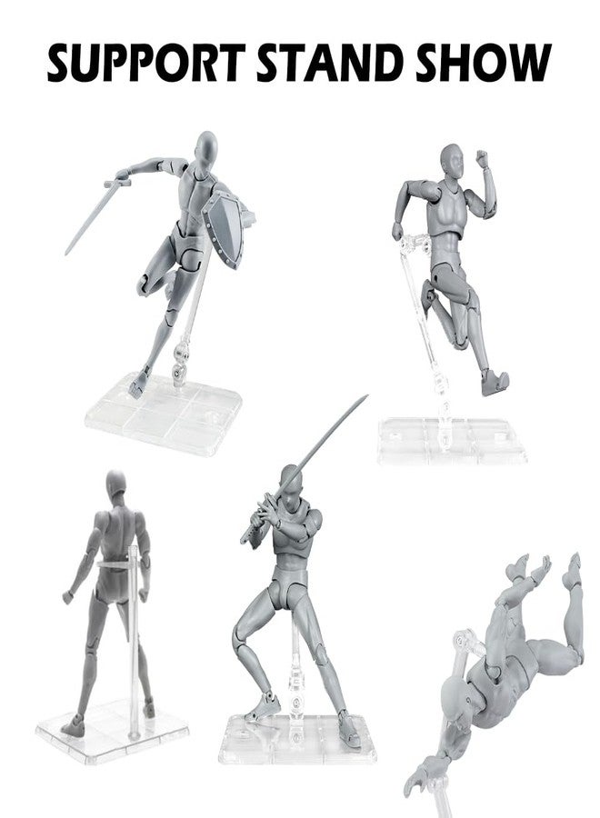 HMIEPRS 5pc Action Figure Stand, Transparent Assembly Action Figure Display Holder Base Doll Model Support Stand Compatible with HG/RG/SD/SHE Gundam 1/144 Toy with Screwdriver (5 Pcs) - Image 2