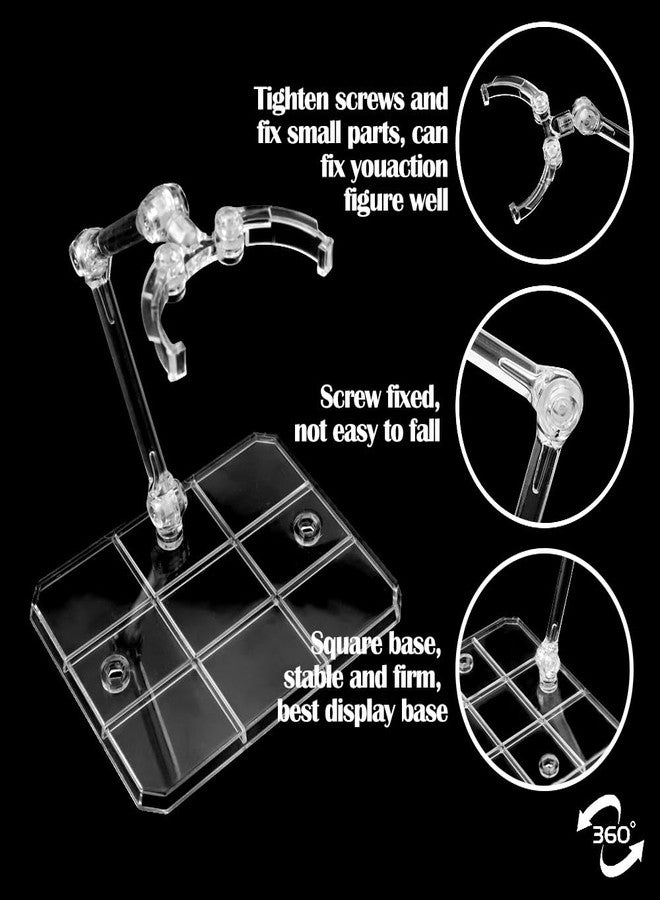 HMIEPRS 5pc Action Figure Stand, Transparent Assembly Action Figure Display Holder Base Doll Model Support Stand Compatible with HG/RG/SD/SHE Gundam 1/144 Toy with Screwdriver (5 Pcs) - Image 4