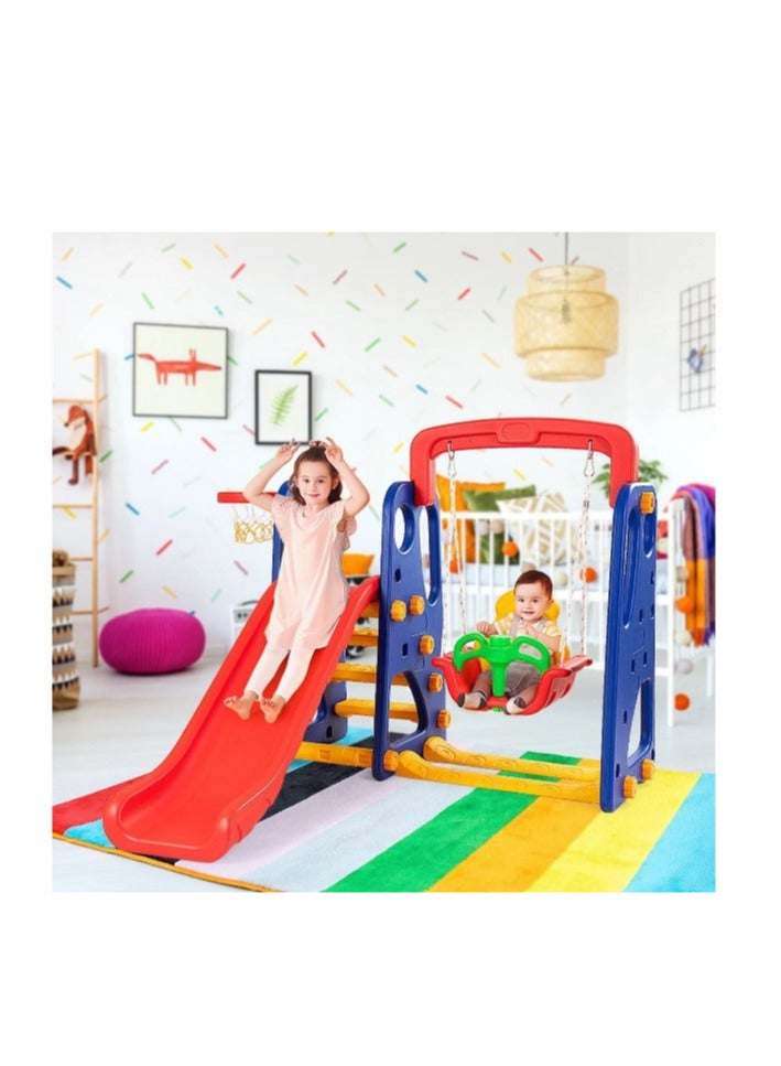 MULHEM 3-in-1 Junior Playset: Climber, Slide, Swing, Basketball Hoop - All in One - Image 4