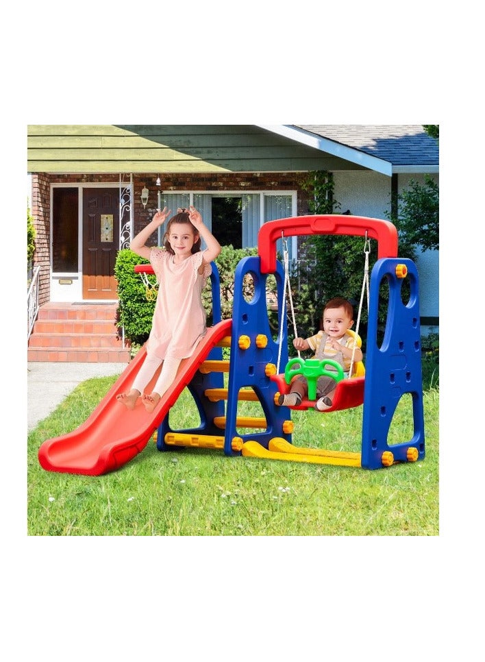 MULHEM 3-in-1 Junior Playset: Climber, Slide, Swing, Basketball Hoop - All in One - Image 2
