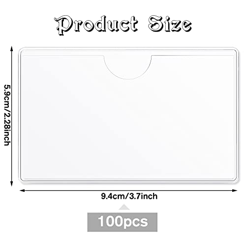 Chinco 100 Self Adhesive Pocket Index Card Pockets Index Card Holder Storage Tote Labels Pockets Sleeves with Top Open for Business Clear Plastic Sticky Labels Holders for Storage Bins Totes Shelves - Image 3