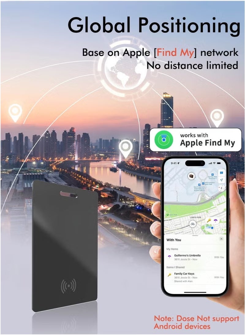 اكس كوبس بطاقة ذكية ، مكتشف محفظة ، محفظة شحن لاسلكية تعمل مع Apple Find My (iOS فقط) ، الباحث عن العناصر للمحفظة ، علامات الأمتعة ، الهاتف ، جوازات السفر والمزيد (حزمة واحدة أسود) ... - Image 3