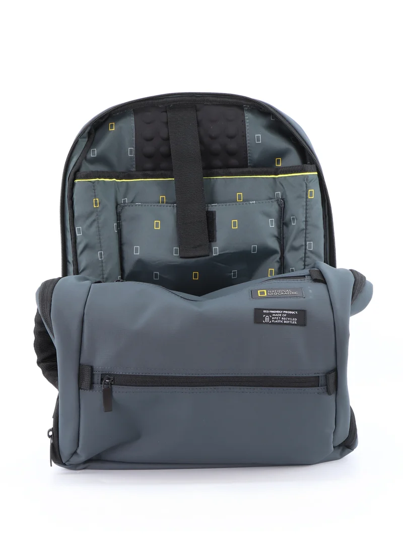 NATIONAL GEOGRAPHIC National Geographic Mutation 2 Compartment Backpack Grey, Padded Laptop Tablet Bag For School College Office University, Durable Light Weight Water Resistant Backpack For Men And Women