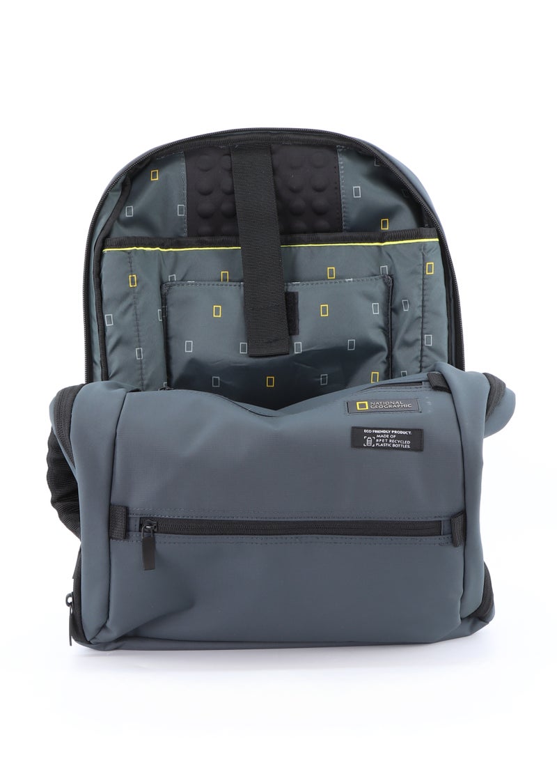 National Geographic Mutation 2 Compartment Backpack Grey, Padded Laptop Tablet Bag For School College Office University, Durable Light Weight Water Resistant Backpack For Men And Women