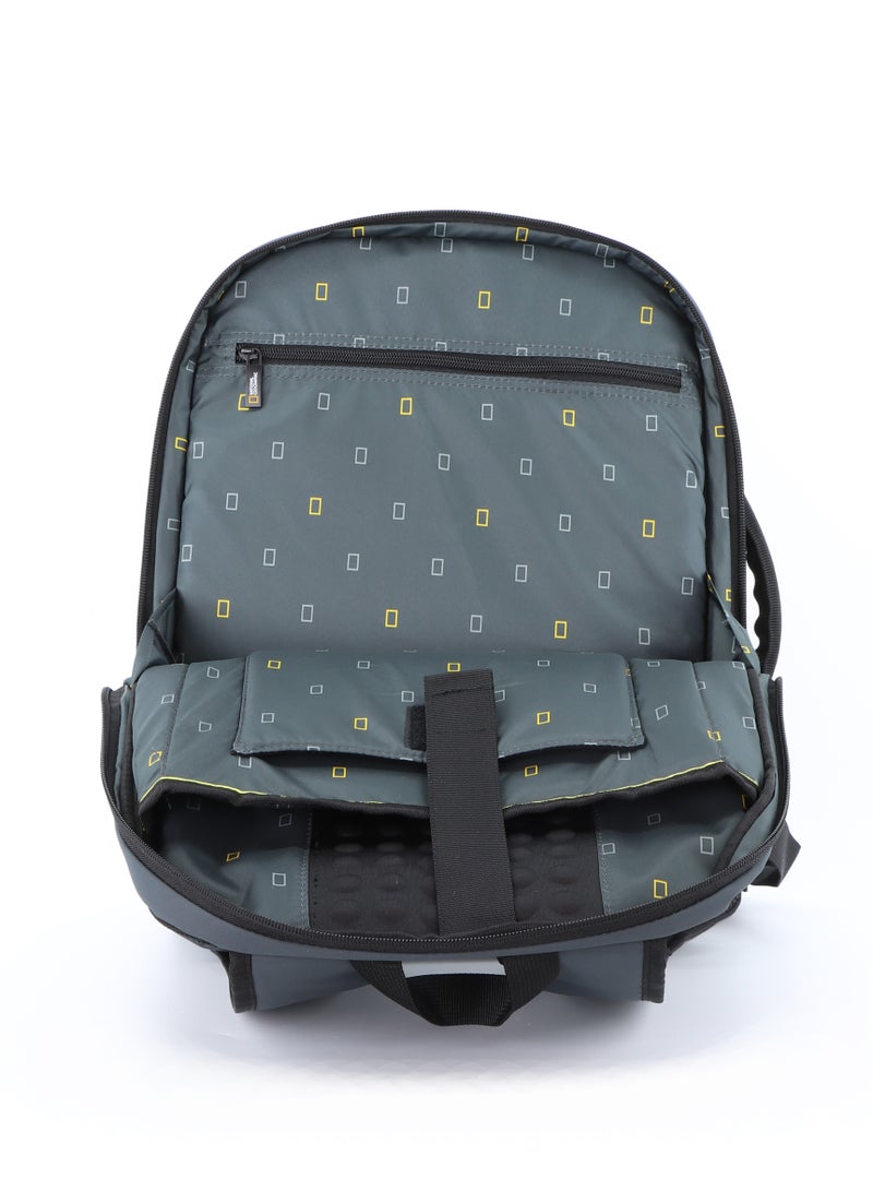 National Geographic Mutation 2 Compartment Backpack Grey, Padded Laptop Tablet Bag For School College Office University, Durable Light Weight Water Resistant Backpack For Men And Women