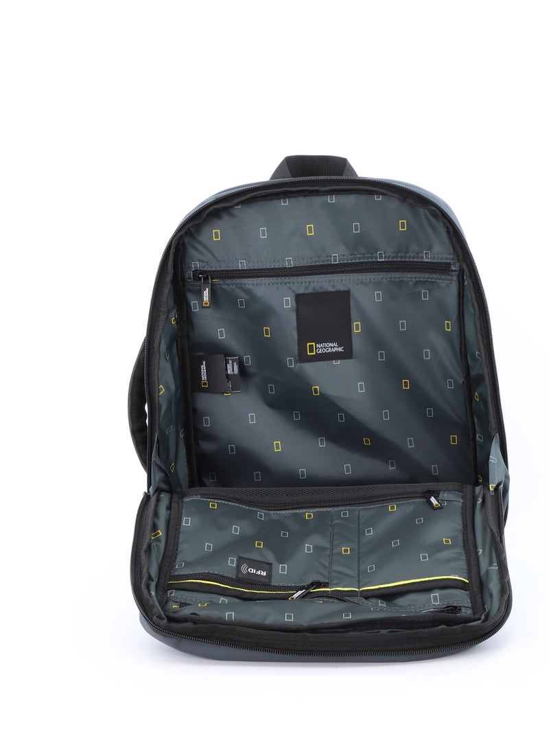 National Geographic Mutation 2 Compartment Backpack Grey, Padded Laptop Tablet Bag For School College Office University, Durable Light Weight Water Resistant Backpack For Men And Women