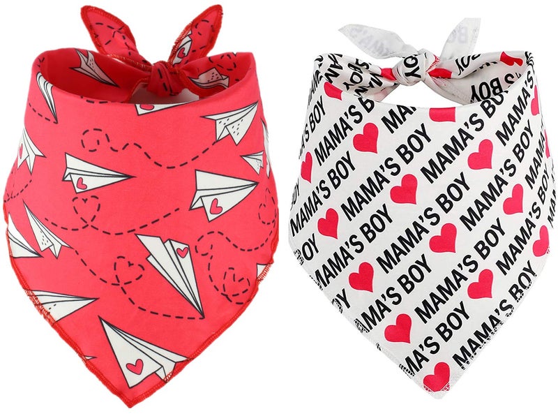 BoomBone 2 Pack Valentine's Dog Bandana, Puppy Valentine Scarfs for Small Medium Large Dogs Cats - Image 1