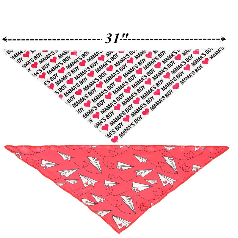 BoomBone 2 Pack Valentine's Dog Bandana, Puppy Valentine Scarfs for Small Medium Large Dogs Cats - Image 3