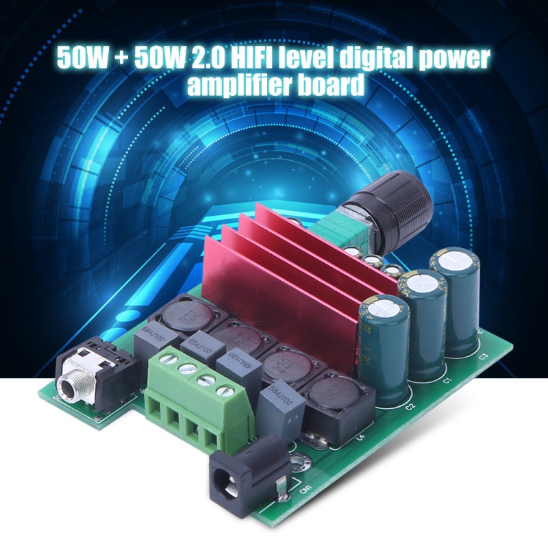Digital Amplifier Board: 50W + 50W 2.0 HIFI Level, TPA3116D2 Chip, High Efficiency - Wide 8-25V Input, Stable Performance for Switching Power, Battery, Car Power Supplies - Image 4