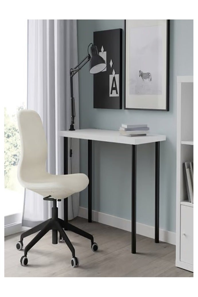 Table, white/black, 100x45 cm - Image 2