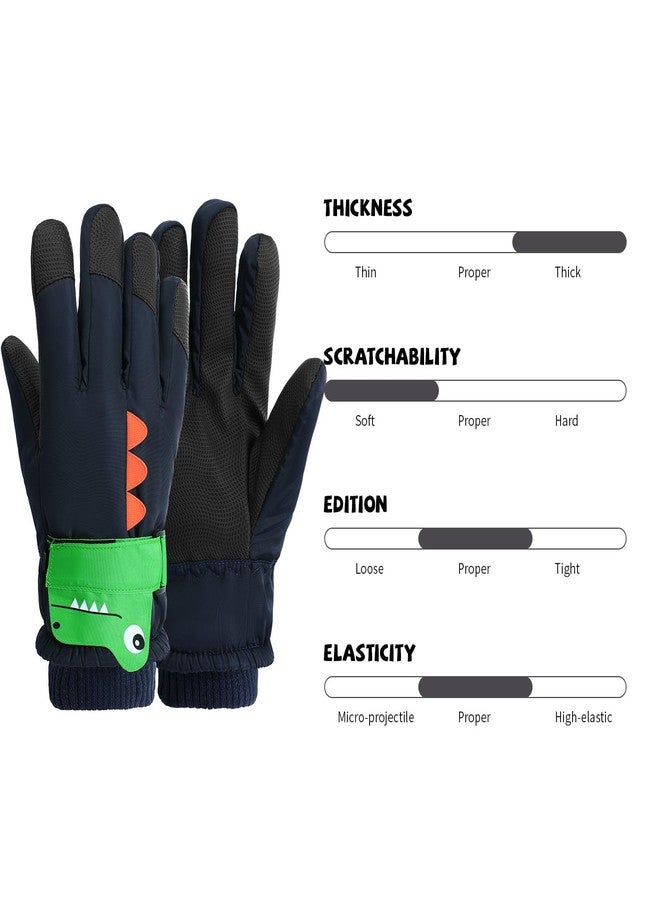 coclothy Ski Gloves Winter Snow Gloves Waterproof Winter Warm Glove for Snowboarding, Sledding Blue-Navy Blue - Image 3
