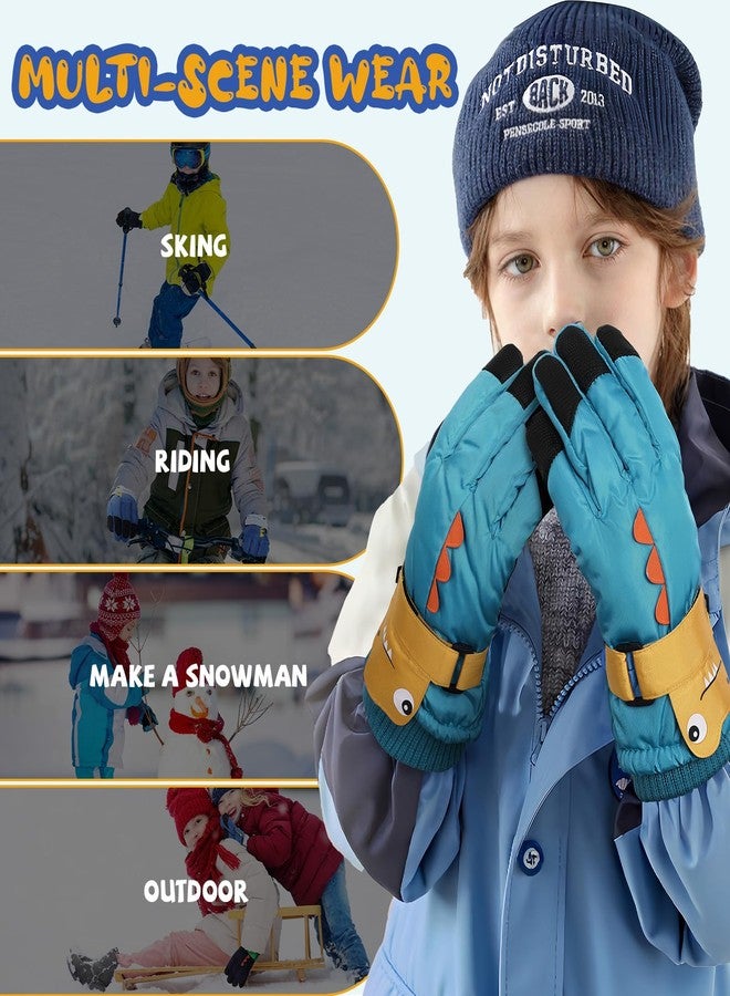 coclothy Ski Gloves Winter Snow Gloves Waterproof Winter Warm Glove for Snowboarding, Sledding Blue-Navy Blue - Image 5