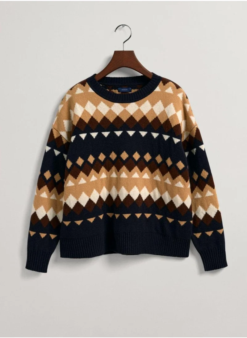 غانت Gant Fairisle Crew Neck Sweater