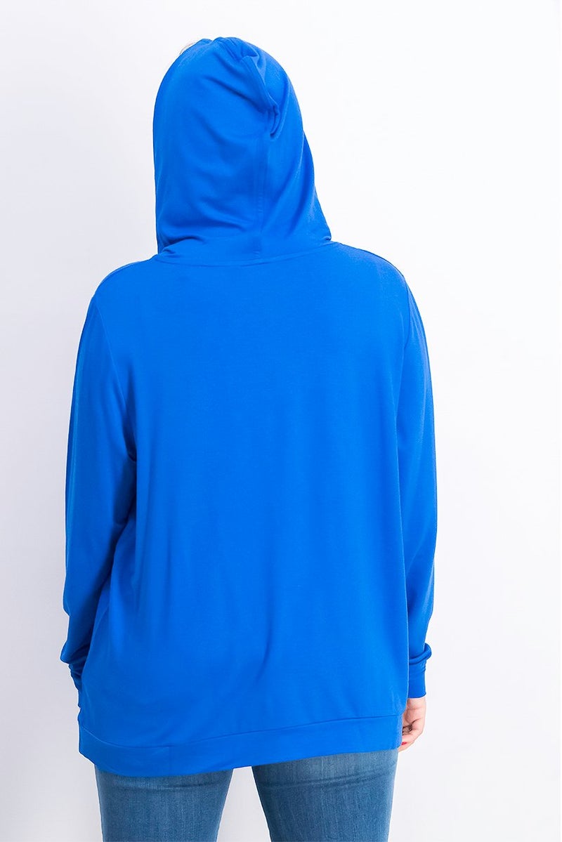 Tchibo Women Half Zip Long Sleeves Hoodie, Blue - Image 2