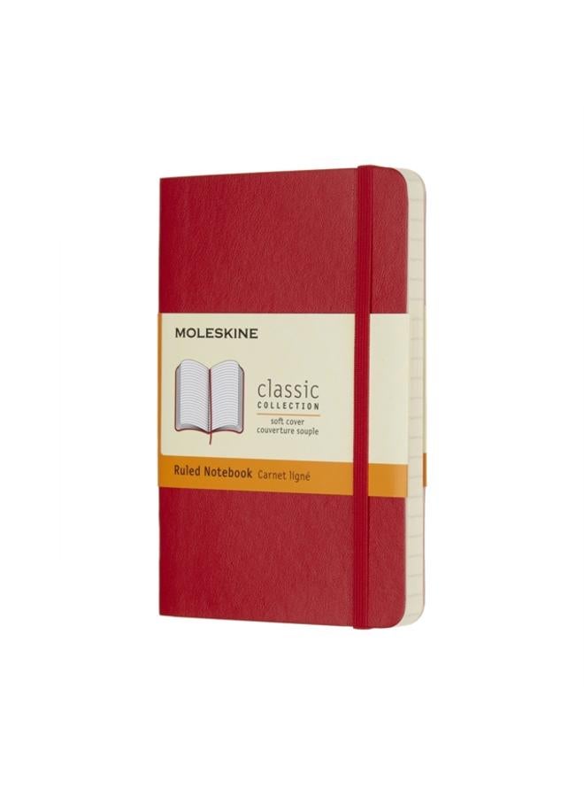 Moleskine Scarlet Red Pocket Ruled Notebook Soft