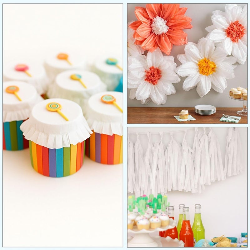Koogel White Tissue Paper 330 Sheets, 14x10 Inches Wrapping Paper Bulk for Craft DIY Gift Bags Wedding Birthday Party Decorations Arts Project - Image 2