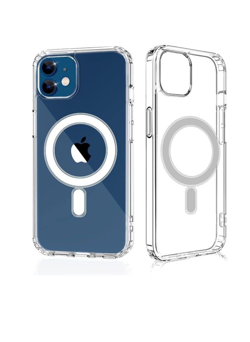 LEDIN iPhone 12 / iPhone 12 Pro Clear Magnetic Cover | MagSafe Compatible | Hybrid Protective Clear Hard Back Case | Shockproof Silicone Frame | Transparent Case for Apple iPhone 12/12 Pro - Image 1
