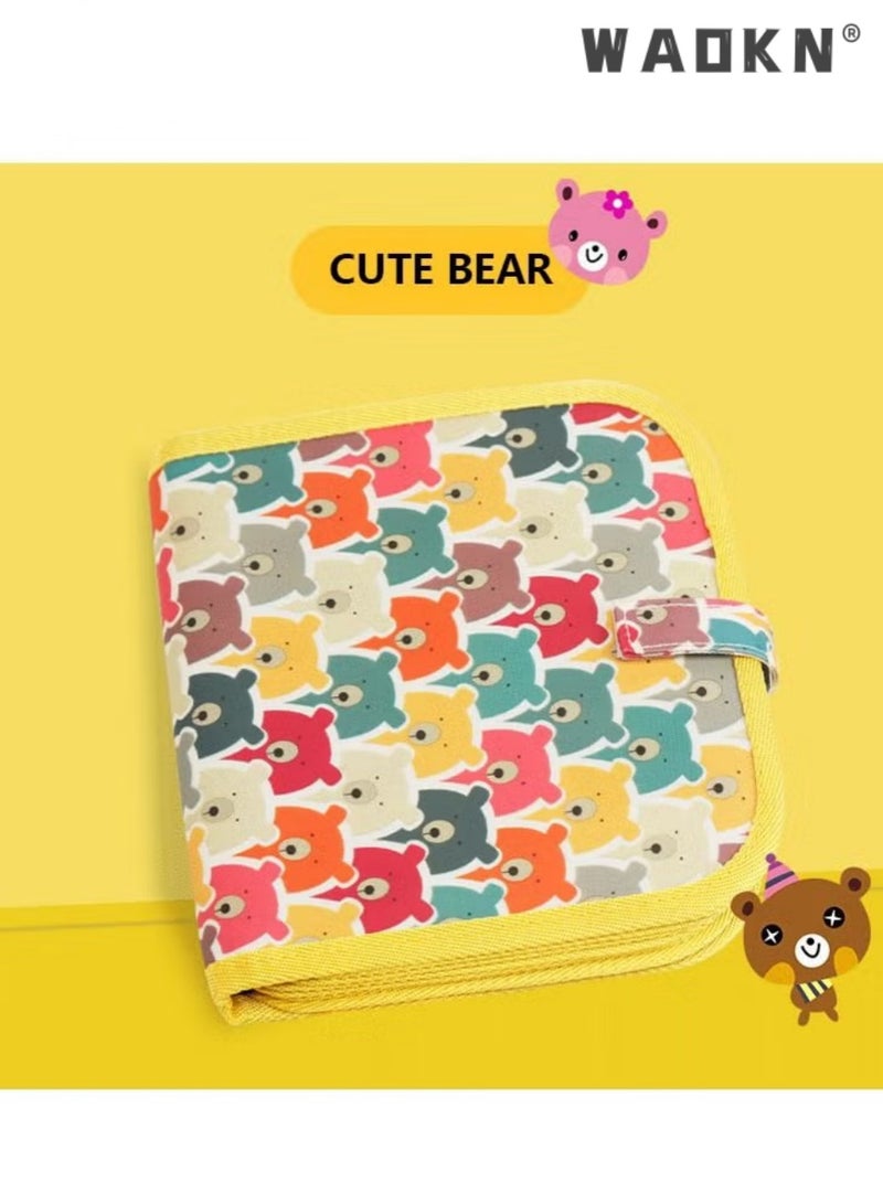 WAOKN Erasable Doodle Slate Painting Kit For Kids, Drawing Book for Kids Toddlers Activity Toys Reusable Drawing Pads with Watercolor Pens Cute Bear (Multicolor)  - Image 1