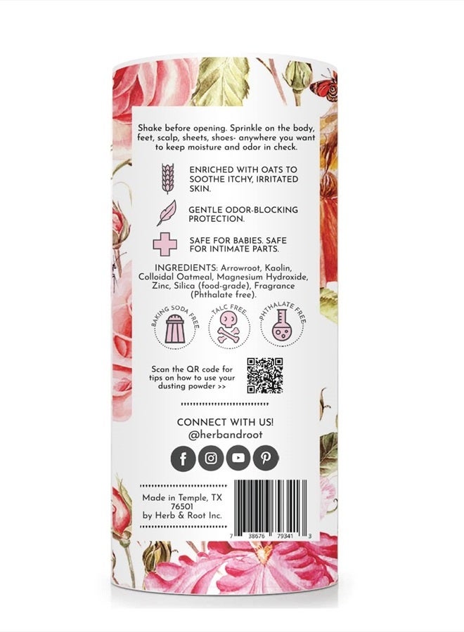 Herb & Root Rose Scented Fragrant Talc-Free Dusting Powder for Women, Feminine Powder, Body Powder, Bath Powder, Anti-Chafing Powder, Baby Powder, 6 oz - Image 3