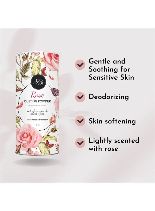 Herb & Root Rose Scented Fragrant Talc-Free Dusting Powder for Women, Feminine Powder, Body Powder, Bath Powder, Anti-Chafing Powder, Baby Powder, 6 oz - Image 2