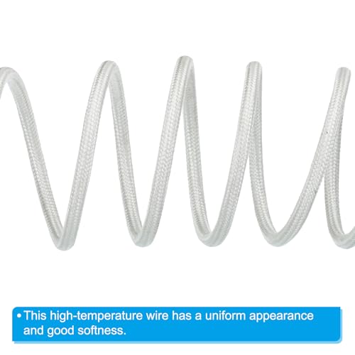 PATIKIL 16.4Ft 11AWG High Temperature Wire, -60-350 Degrees Celsius Mica Glass Fiber Electronic Wire Insulated Heat Resistant Electronical Flexible Cable for Lamp Boiler Heater, White - Image 4