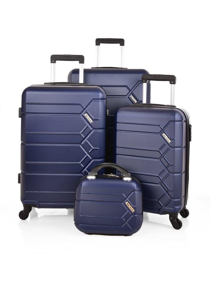 نيو ترافيل طقم حقائب أمتعة بتفاصيل نسيجية مكون من 4 قطع أزرق - Image 1