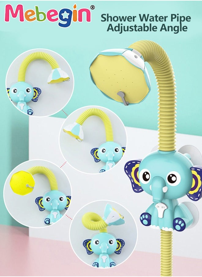 MEBEGIN Elephant Bath Toy, Baby Bath Shower Head with Gentle Shower Pressure, Children's Shower Electric Water Sprayer, Angle Adjustment Sprinkler, Punch-free Design, Fun Bathtub Toy, for Babies Aged 3+ in Tub or Sink, BPA Free  - Image 4