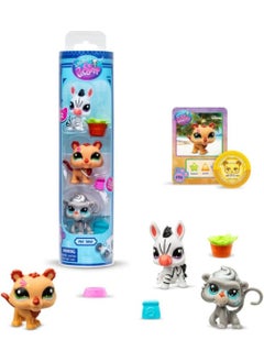 Littlest Pet Shop Minis 3-Piece Figure Set S2 - Zebra - Lion - Monkey - 5 cm Minis  - Image 1