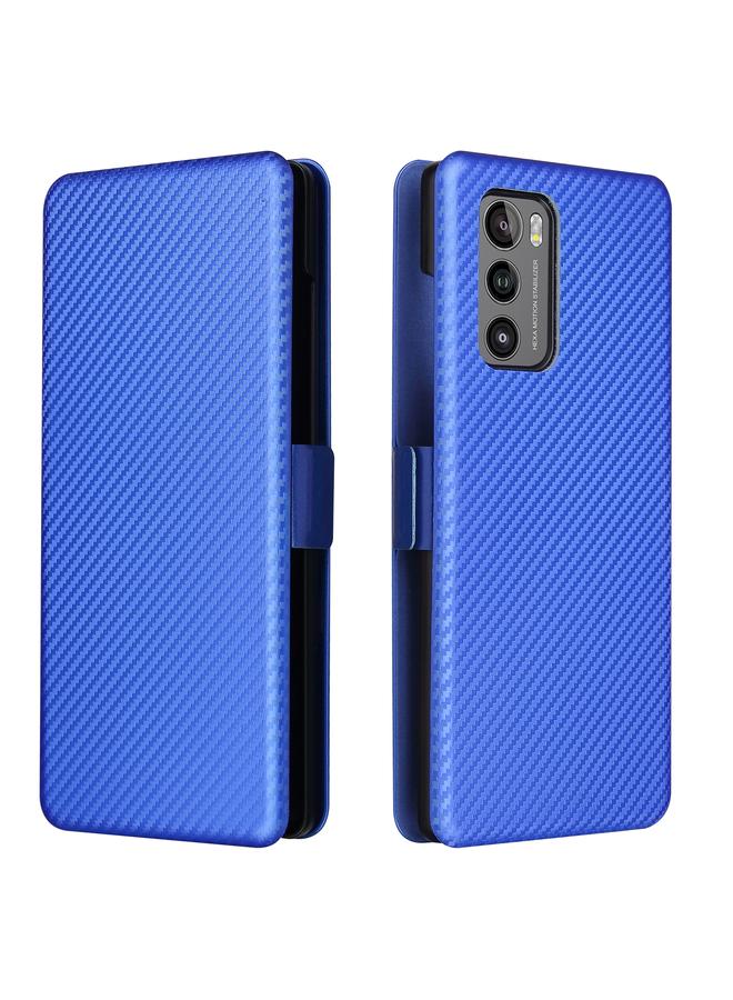 اس-توب جراب لهاتف LG Wing 5G مع مشبك من ألياف الكربون، جراب قلاب أفقي من مادة TPU + PC + جلد PU مع فتحة بطاقة - Image 2