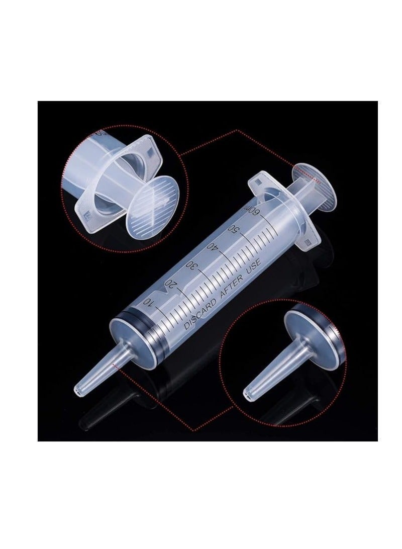 Syringe 60ml Without Needle Catheter Tip With Cap | Large Capacity Disposable Medical Syringe | Sterile Plastic Feeding & Irrigation Syringe for Laboratory, Hospital & Home Care Use - Image 3