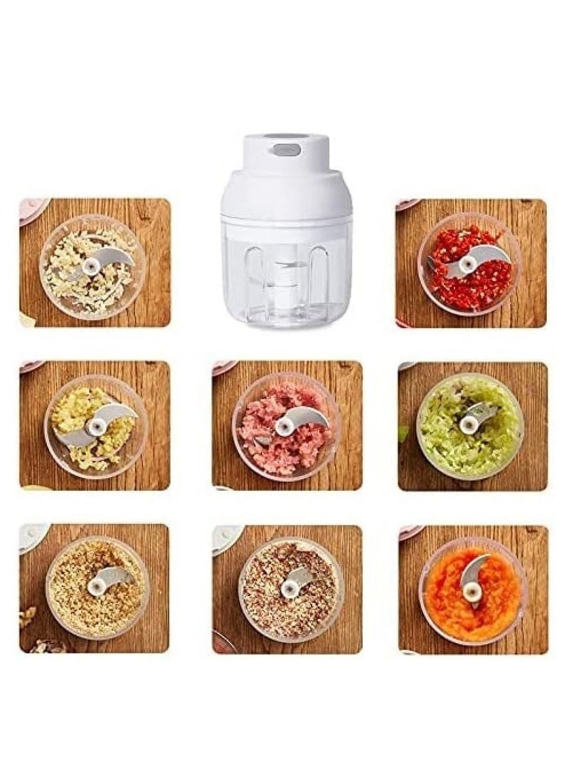 Electric garlic slicer, portable mini cordless vegetable slicer with small food chopper for charging - Image 2