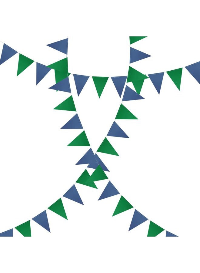 Meetppy 3 Pack Navy Blue Green Double Sided Paper Triangle Banner Flag Banner Pennant Garland Streamers for Golf Party Decorations Baby Shower Birthday Wedding Christmas Graduation - Image 4