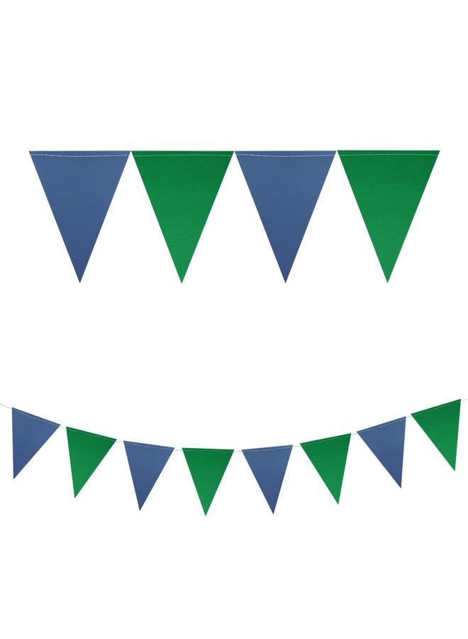 Meetppy 3 Pack Navy Blue Green Double Sided Paper Triangle Banner Flag Banner Pennant Garland Streamers for Golf Party Decorations Baby Shower Birthday Wedding Christmas Graduation - Image 2