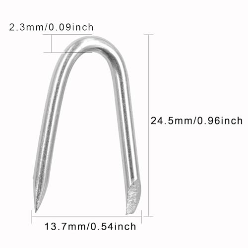 OMOTOOL Steel Wire Fencing Staples (200 pcs), Galvanized U-Shaped Fasteners Nails for Wire Mesh and Woven Fencing - Image 2