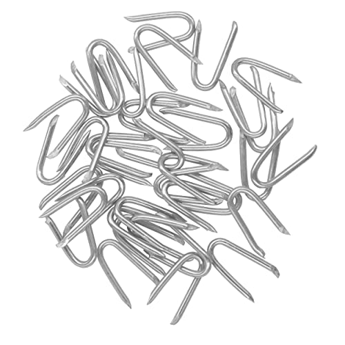 OMOTOOL Steel Wire Fencing Staples (200 pcs), Galvanized U-Shaped Fasteners Nails for Wire Mesh and Woven Fencing - Image 1