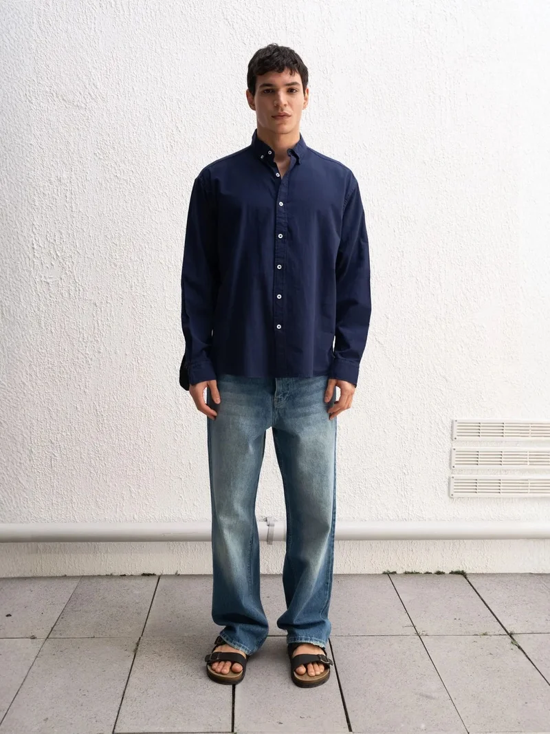 جيستو GIESTO Cotton Oversized Button-Up Shirt