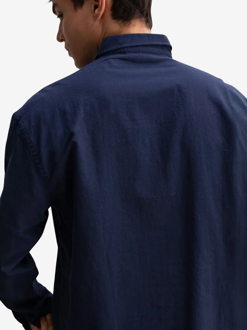 Giesto Navy Blue GIESTO Cotton Oversized Button-Up Shirt for Men | Best Price UAE