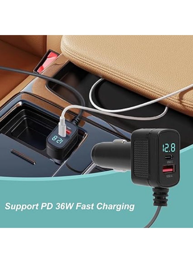 Terabyte DC Satellite Power Cable Vehicle Power Cable, USB C 36W Fast Charging Satellite Car Charger Adapter, 12 to 24V Cigar Lighter, Plug and Play for Phone Tablet - Image 3