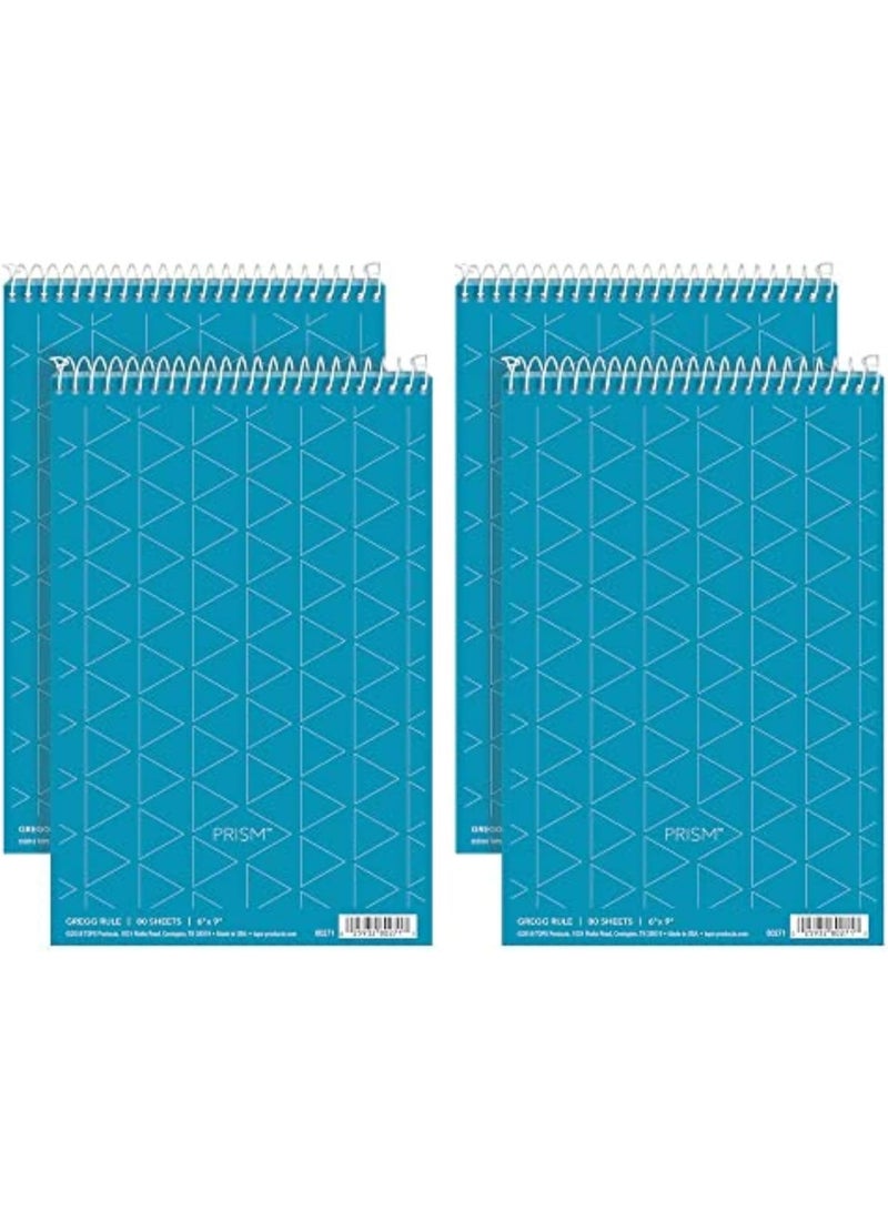 TOPS TOPS Prism Steno Books, 6" x 9", Gregg Rule, Blue Paper, 80 Sheets, Perforated, 4 Pack (80284) - Image 3