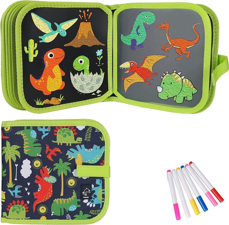 AMENDAS Erasable Doodle Book Set for Kids, Reusable Magic Drawing Book with Watercolor Pens, Road Trip Car Game Writing and Painting Set for Boys and Girls - Image 1
