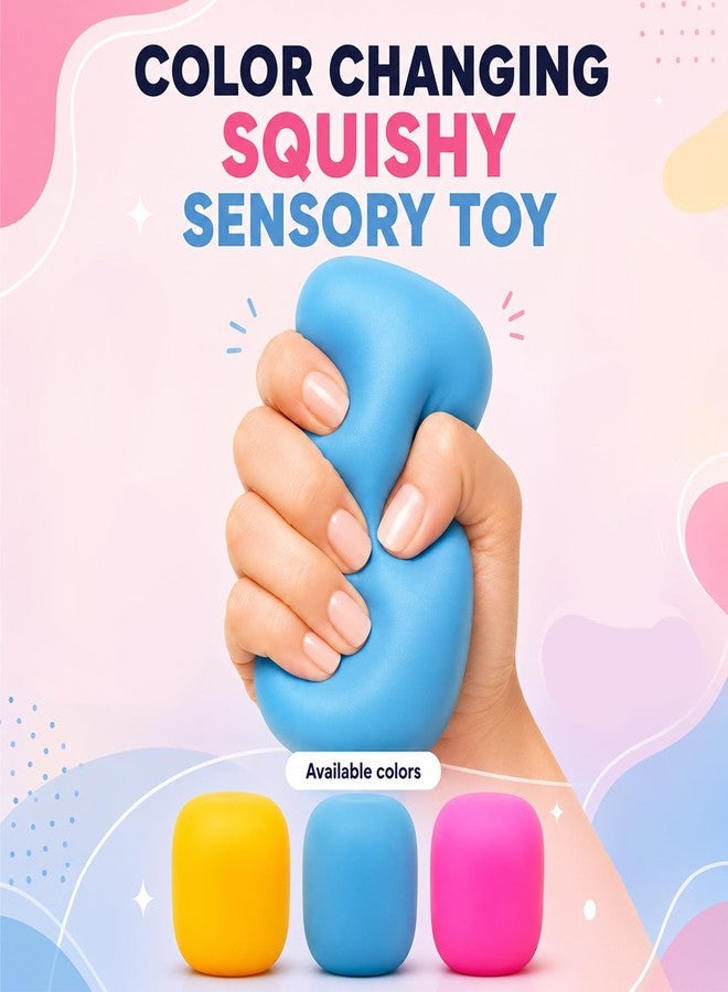 WANGXYZ Gum Drop Squeeze Color Changing Squishy, Slow Stress Balls Fidget Sensory Toys for Adults,Gum Drop Shape (Blue) - Image 3
