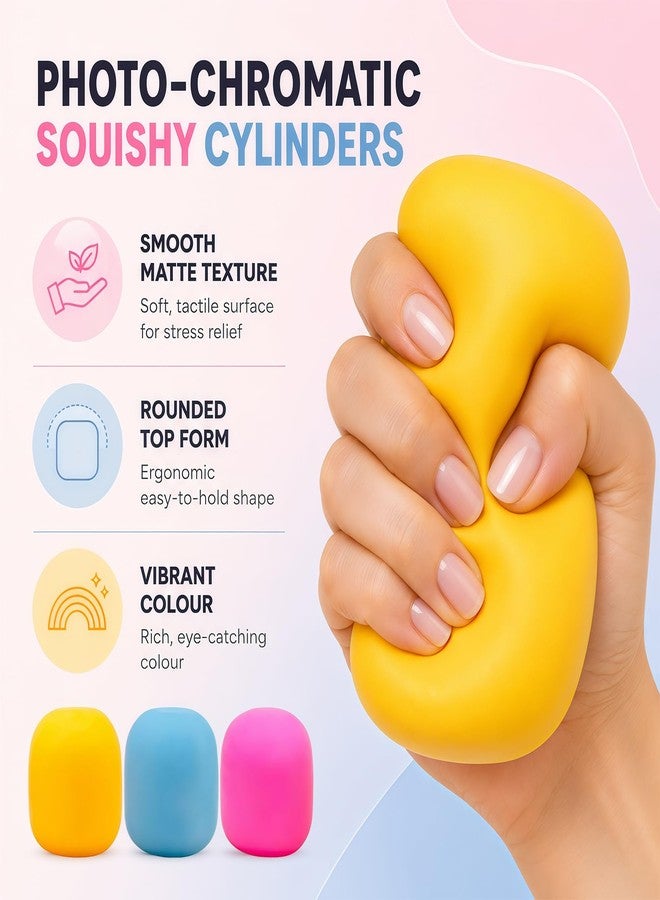 WANGXYZ Gum Drop Squeeze Color Changing Squishy, Slow Stress Balls Fidget Sensory Toys for Adults,Gum Drop Shape (Blue) - Image 4