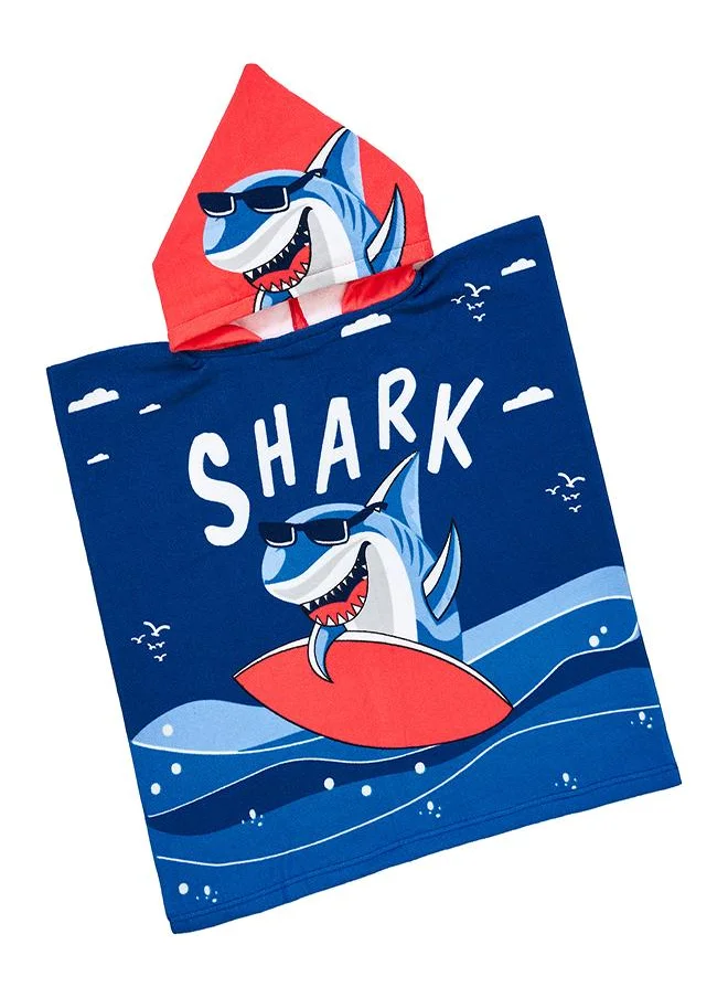 بيبي كلو Kids Hooded Towel Poncho Shark Print