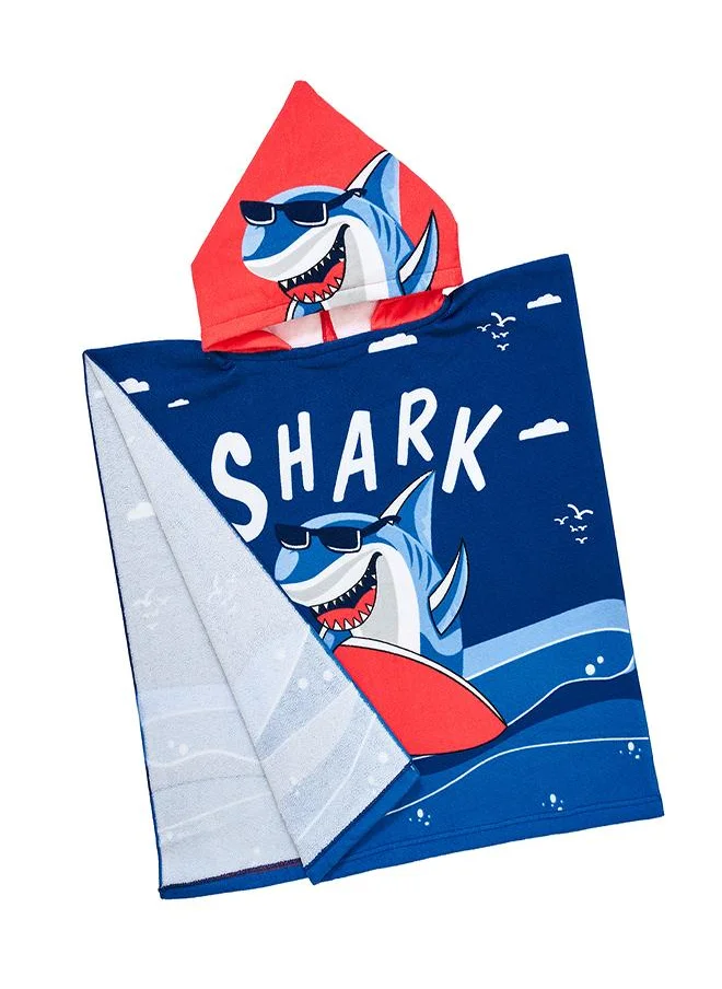 بيبي كلو Kids Hooded Towel Poncho Shark Print