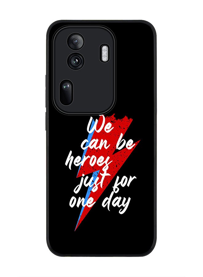 Stylizedd Rugged Black Edge Case for Oppo Reno11 Pro, Slim fit Soft Case Flexible Rubber Edges Anti Drop TPU Gel Thin Cover -  We can be heros - Image 1