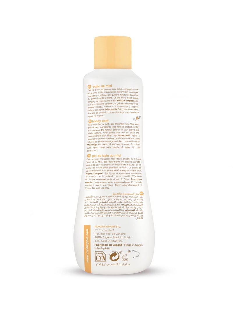 Roofa Spain Natural Honey Bath Gel for Newborns & Babies with Sensitive Skin 200ml  - Image 2