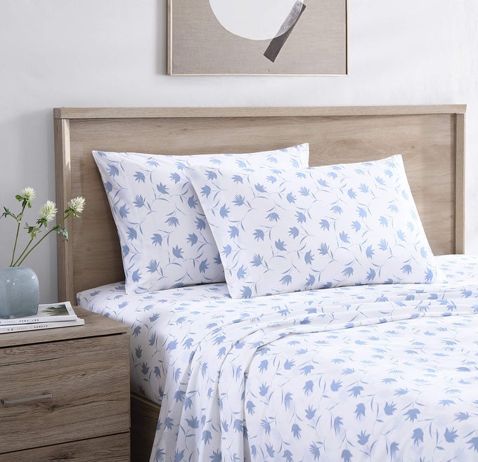 KING SHEETS COTTON PERCALE BEDDING SET CRISP COOL IDEAL BEDDING SET FLORAL BREEZE KING